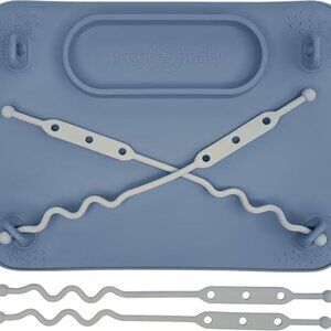 BUSY BABY Silicone Mat - New and Improved Suction Cups, 4 Straps to Secure Baby